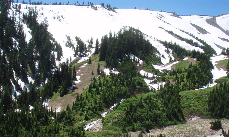 Tricky section of Timberline trail climbing out of Clark Canyon