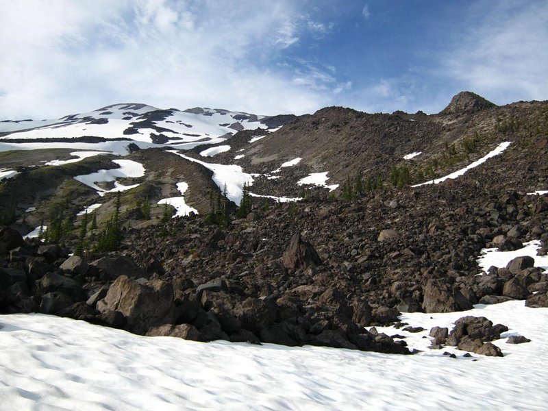 Lava fields nearing Monitor Ridge