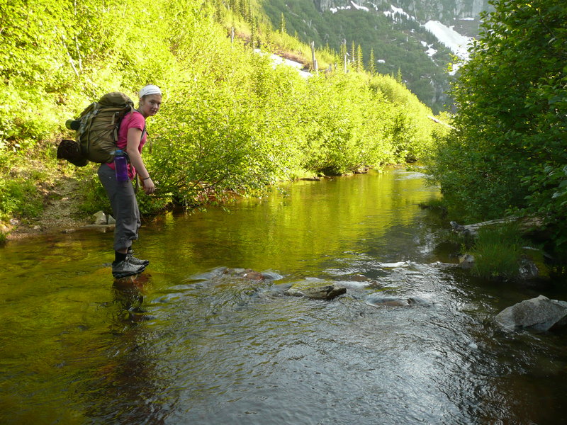 Crossing stream from Grizzly Lake