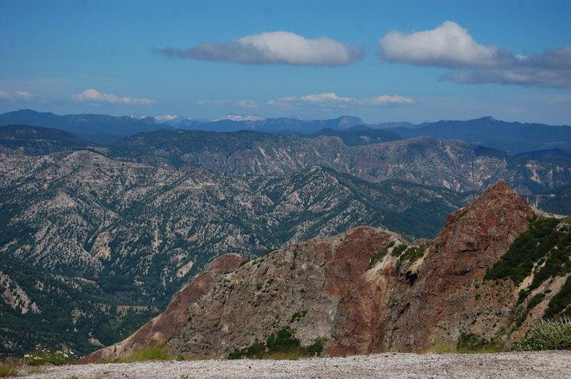 You can see white distant Goat Rocks from there
