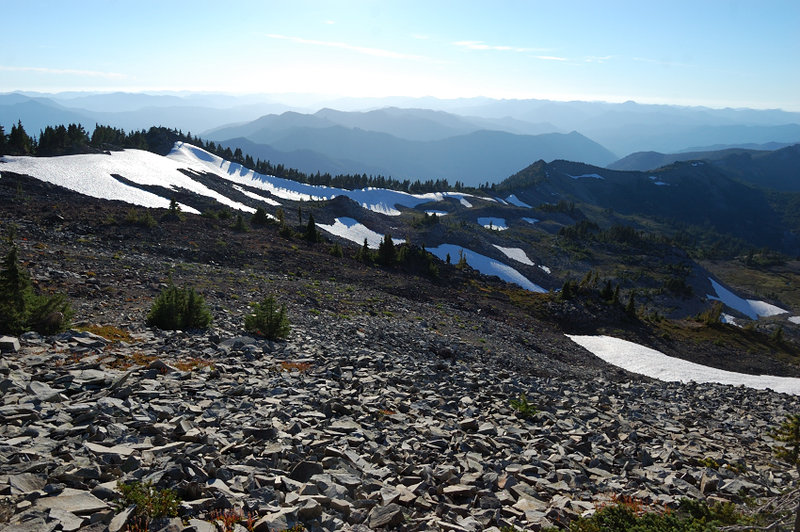 Instead, we dropped that snowy west-east ridgeline between S and N Breitenbrush basins