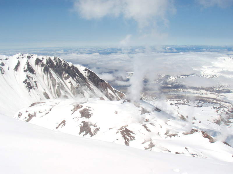 steaming crater