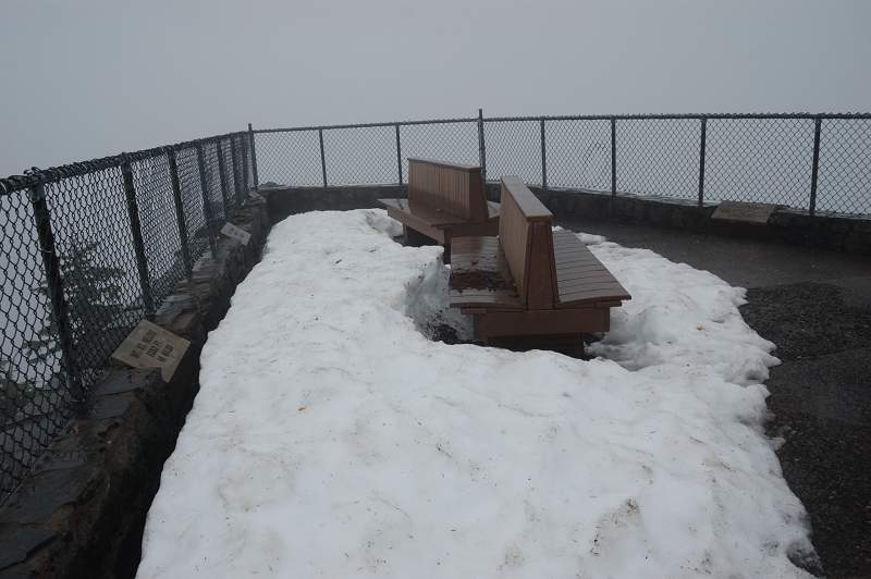 Summit area mostly melted off